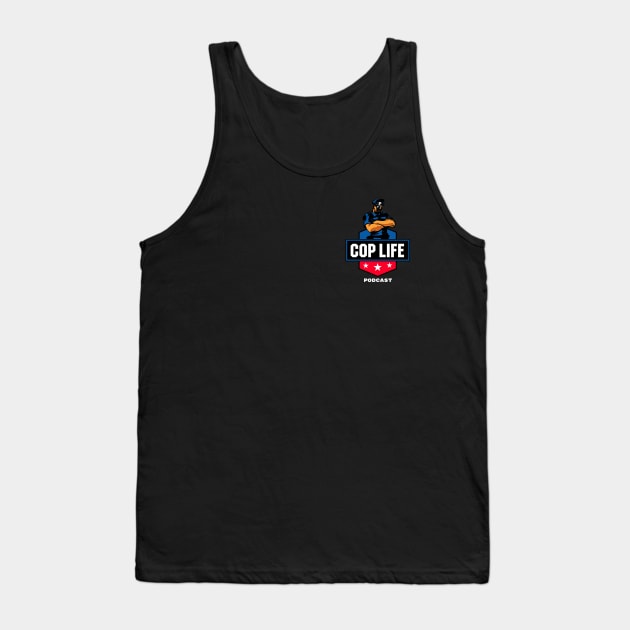 Podcast Logo White Lettering Tank Top by CopLife